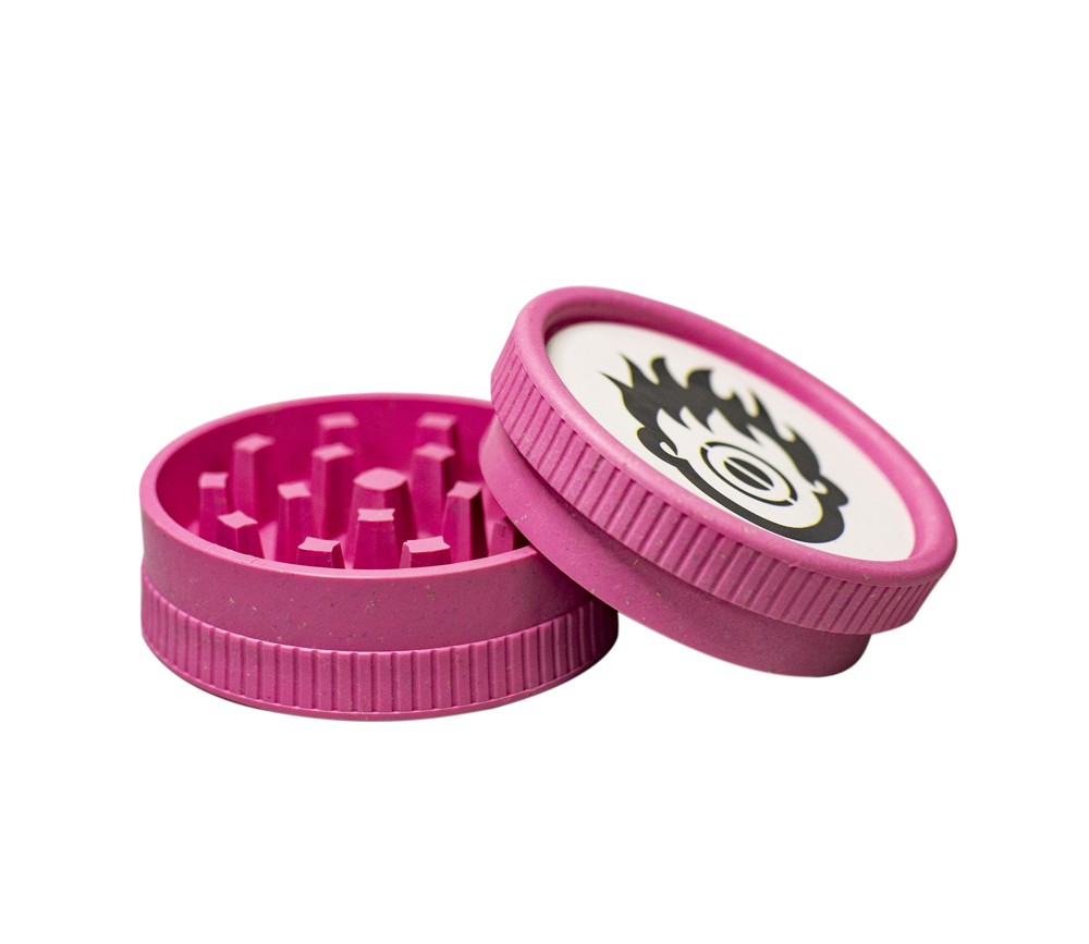 Grinder biodegradable de 55 mm, dos piezas, color rosa